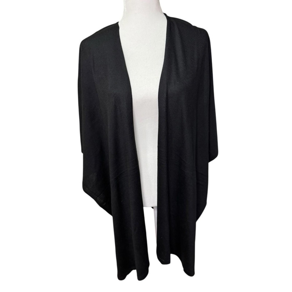 Wrap Shrug Poncho Sweater Echo Design Black‎